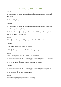 KHTN 8 Bài 18: Áp suất trong chất khí - Chân trời sáng tạo