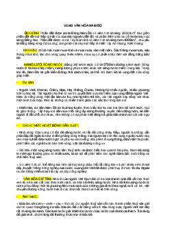 6 vùng văn hoá - ôn thi giữa kì | Xã hội học | Đại học Khoa học Xã hội và Nhân văn, Đại học Quốc gia Thành phố HCM