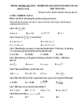 Đề giữa kỳ 2 Toán 7 năm 2024 – 2025 trường TH&THCS Quất Lưu – Vĩnh Phúc có đáp án