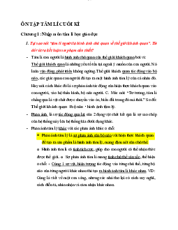 Ôn tập tâm lý cuối kì | Đại học Sư Phạm Hà Nội
