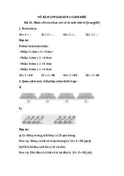 Giải VBT Toán 3 Bài 31: Nhân số tròn chục với số có một chữ số | Cánh diều