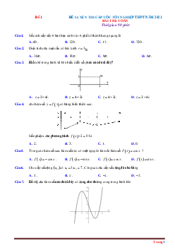 Bộ 5 Đề Luyện Thi Cấp Tốc Tốt Nghiệp THPT 2021 Môn Toán Có Lời Giải Chi Tiết Và Đáp Án-Bộ 1