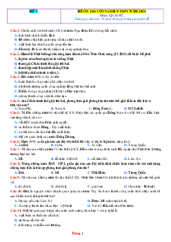 Top 10 đề ôn thi tốt nghiệp thpt môn lịch sử 12 năm 2024 (có đáp án)