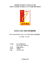 Báo cáo thí nghiệm cà phê cacao_Hoàng Thị Vân| Môn Công nghệ sản phẩm nhiệt đới| Trường Đại học Bách Khoa Hà Nội