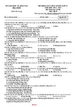 Đề thi thử THPT Quốc gia năm 2023 môn Địa Lí Sở GD&ĐT Bắc Ninh lần 1 (có đáp án)