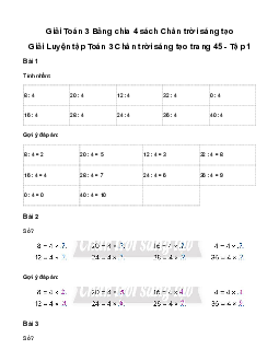 Giải Toán 3: Bảng chia 4 | Chân trời sáng tạo