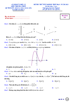 Đề thi thử tốt nghiệp THPT 2023 môn Toán đợt 3 liên trường THPT – Nghệ An