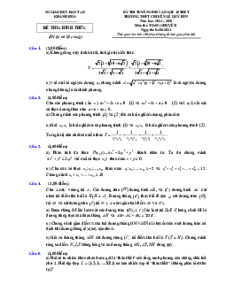 Đề thi vào 10 môn Toán (chuyên) năm 2021 – 2022 trường chuyên Lê Quý Đôn – Khánh Hòa
