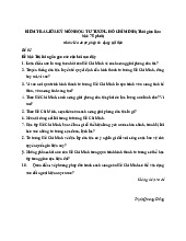 Đề thi giữa kì Môn Tư tưởng Hồ Chí Minh | Đại học Khoa học và Công nghệ Hà Nội