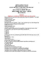 Top 101 câu hỏi trắc nghiệm có đáp án ôn tập - Triết học Mác-Lê nin | Trường Đại học Tài nguyên và Môi trường Hà Nội