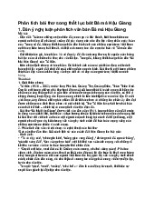 Phân tích bài thơ song thất lục bát Bà má Hậu Giang - Ngữ văn 9