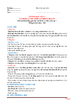 Giáo án Địa Lí lớp 7 bộ sách KNTT 2 cột học kỳ 1