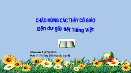 Giáo án điện tử Tiếng việt 1 Chân trời sáng tạo: Ôn tập