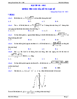 Bài tập VD – VDC đường tiệm cận của đồ thị hàm số có đáp án và lời giải Toán 12