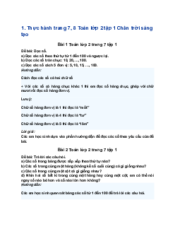 Giải SGK Toán lớp 2 bài 1: Ôn tập các số đến 100 sách| Chân trời sáng tạo