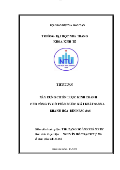 Khóa luận tốt nghiệp “Xây dựng chiến lược kinh doanh cho Công ty CP Nước giải khát Sanna Khánh Hòa đến năm 2025”