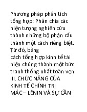 Lý thuyết  Phương pháp phân tích tổng hợp môn Kinh tế chính trị Mác - Lênin  | Học viện Nông nghiệp Việt Nam