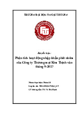 Tiểu luận Phân tích hoạt động nhập khẩu phôi nhôm của Công ty Thương mại Kim Thịnh vào Tháng 9 - 2017 | Đại học Ngoại Thương