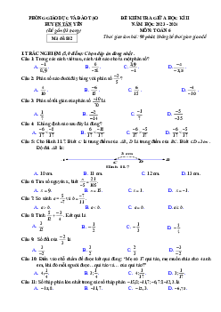 Đề thi giữa học kì 2 Toán 6 năm 2023 – 2024 phòng GD&ĐT Tân Yên – Bắc Giang