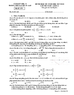Đề thi học kỳ I Toán 11 năm học 2017 – 2018 trường THPT Nguyễn Sỹ Sách – Nghệ An