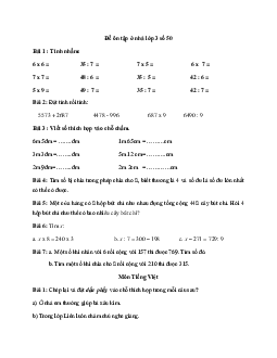 Đề ôn tập ở nhà lớp 3 số 50 - (Ngày 28/4)