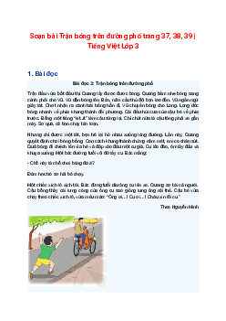 Soạn bài Trận bóng trên đường phố trang 37, 38, 39 | Tiếng Việt Lớp 3 Tập 2 Cánh diều