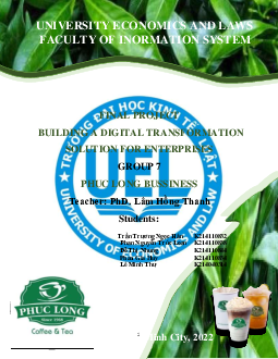Tiểu luận: " kinh doanh chuyển đổi số của phúc long"
