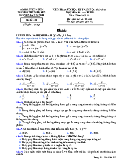 Đề cuối HK1 Toán 11 năm 2021 – 2022 trường chuyên Nguyễn Tất Thành – Kon Tum