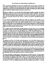 The Intersection of Health Sciences and Geography