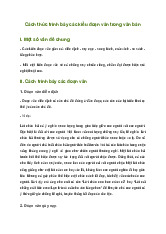 Cách thức trình bày đoạn văn: Diễn dịch, quy nạp, tổng phân hợp, móc xích, song hành | Ngữ văn 10