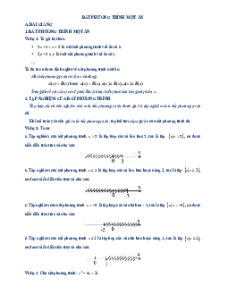 Chuyên đề bất phương trình một ẩn