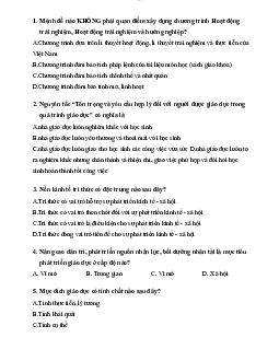 Câu hỏi trắc nghiệm ôn tập 2022 | Đại học Sư Phạm Hà Nội