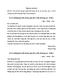Tập làm văn lớp 3: Thư gửi người thân kể về những thay đổi tốt đẹp gần đây ở địa phương em - Cánh Diều