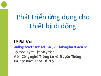 Introduction| Bài giảng Phát triển ứng dụng cho thiết bị di động| Trường Đại học Bách Khoa Hà Nội