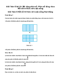 Giải Toán 6 Bài 23: Mở rộng phân số. Phân số bằng nhau | Kết nối tri thức