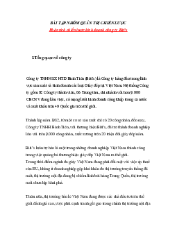 Bài tập nhóm về phân tích chiến lược kinh doanh của Công ty Biti's