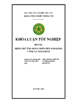 Đề tài "Kiểm thử ứng dụng công nghệ trên nền web bằng công cụ selenium"