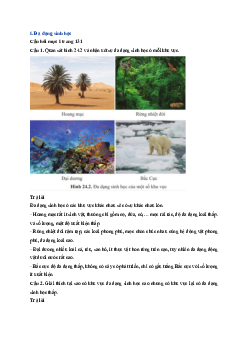 Giải sách giáo khoa môn Khoa học tự nhiên lớp 6 Bài 24: Đa dạng sinh học | Sách Cánh Diều