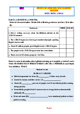 Đề Ôn Tập HK 1 Tiếng Anh 11 Global Success 2025-2026 Có Đáp Án File Nghe-Đề 5