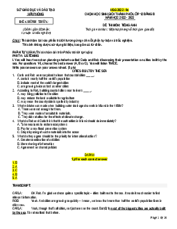 Đề thi chọn học sinh giỏi thành phố Hải Phòng lớp 12 bảng B năm học 2022 - 2023 (có đáp án)