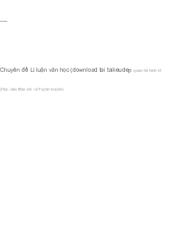 giáo trình lý luận văn học