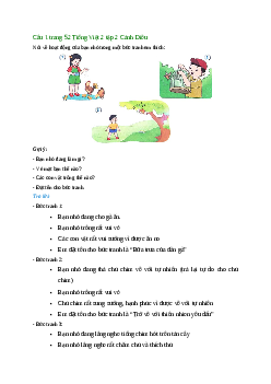 Giải SGK môn Tiếng việt 2 - Bài 24: Viết về hoạt động chăm sóc, bảo vệ loài chim (1) | Cánh Diều