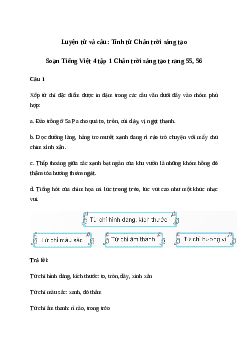 Soạn bài Luyện từ và câu: Tính từ - Tiếng Việt 4 Chân trời sáng tạo