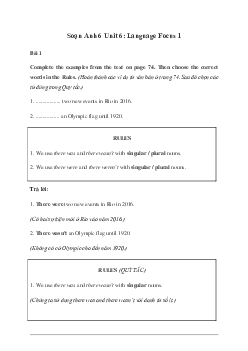 Giải Tiếng Anh 6 Unit 6: Language Focus 1 -  Friends Plus