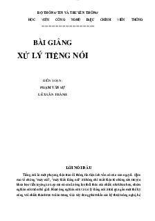 Bài giảng chi tiết môn Xử lý tiếng nói | Học viện Công nghệ Bưu chính Viễn thông