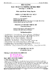 Bài giảng môn Xác Suất Thống Kê Đại học | Trường Đại học Lâm nghiệp