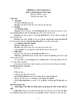 Giáo án Khoa học tự nhiên 6 sách Kết nối tri thức với cuộc sống Bài 9