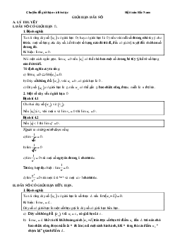 Chuyên đề giới hạn dãy số, giới hạn hàm số và hàm số liên tục