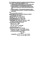 Bài tập Cạnh tranh Hoàn Hảo - C03 - Phân Tích Chi Phí và Lợi Nhuận