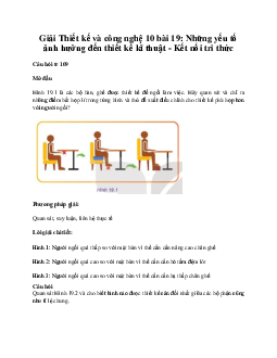 Thiết kế và công nghệ 10 bài 19: Những yếu tố ảnh hưởng đến thiết kế kĩ thuật KNTT